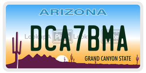 DCA7BMA  license plate in AZ