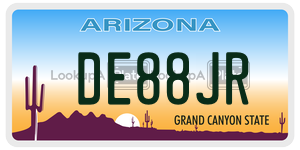 DE88JR  license plate in AZ