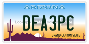 DEA3PC license plate in Arizona