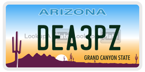 DEA3PZ license plate in Arizona