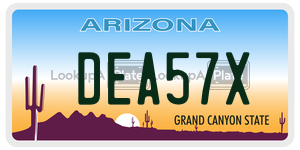 DEA57X license plate in Arizona
