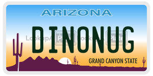 DINONUG license plate in Arizona