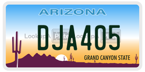 DJA405  license plate in AZ