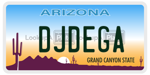 DJDEGA  license plate in AZ