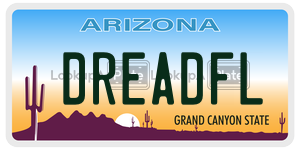 DREADFL  license plate in AZ