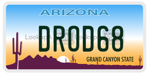 DROD68  license plate in AZ