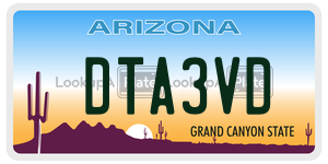 DTA3VD license plate in Arizona