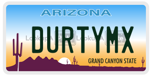 DURTYMX license plate in Arizona
