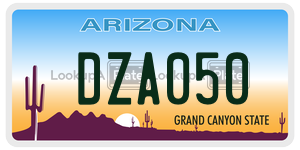 DZA050  license plate in AZ