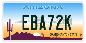 EBA72K  license plate in AZ