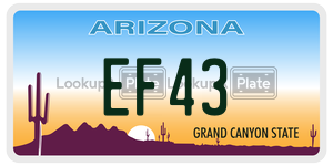 EF43 license plate in Arizona