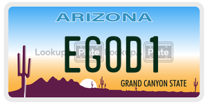 EGOD1  license plate in AZ