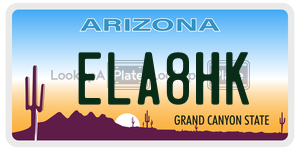 ELA8HK license plate in Arizona