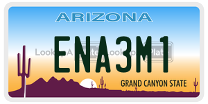 ENA3M1 license plate in Arizona