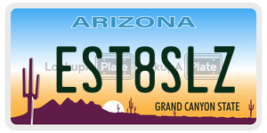 EST8SLZ license plate in Arizona