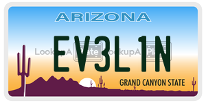 EV3L1N license plate in Arizona