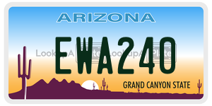 EWA240 license plate in Arizona