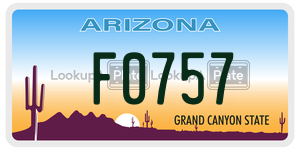 F0757  license plate in AZ
