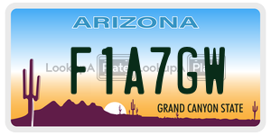 F1A7GW license plate in Arizona