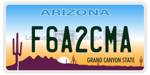 F6A2CMA license plate in Arizona