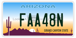FAA48N license plate in Arizona