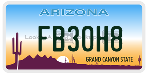 FB30H8 license plate in Arizona