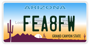 FEA8FW  license plate in AZ