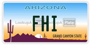 FHI  license plate in AZ