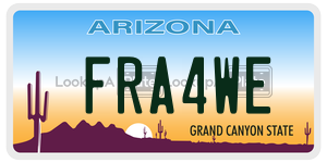 FRA4WE license plate in Arizona