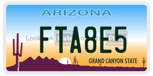 FTA8E5  license plate in AZ
