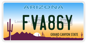 FVA86Y  license plate in AZ