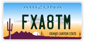 FXA8TM license plate in Arizona