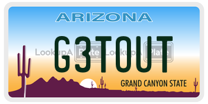 G3TOUT license plate in Arizona