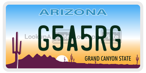 G5A5RG  license plate in AZ