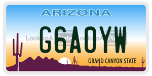 G6A0YW  license plate in AZ