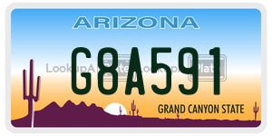 G8A591  license plate in AZ