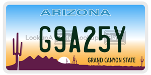 G9A25Y license plate in Arizona