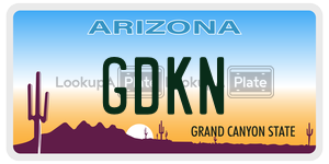 GDKN license plate in Arizona