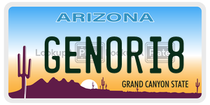 GENORI8  license plate in AZ