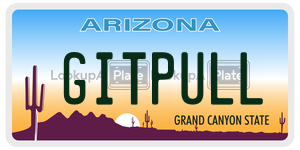 GITPULL license plate in Arizona