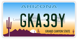 GKA39Y license plate in Arizona