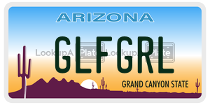 GLFGRL license plate in Arizona