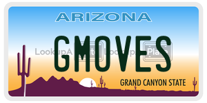 GMOVES license plate in Arizona