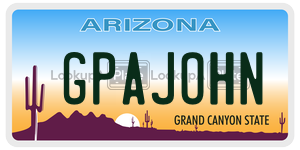 GPAJOHN license plate in Arizona