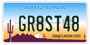 GR8ST48  license plate in AZ
