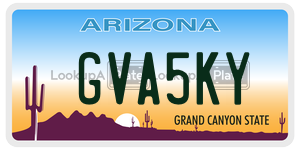 GVA5KY license plate in Arizona