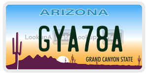 GYA78A license plate in Arizona