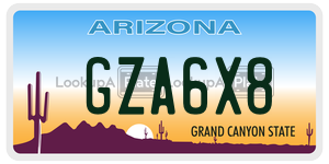 GZA6X8 license plate in Arizona