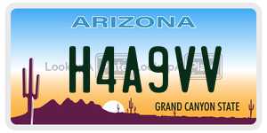 H4A9VV license plate in Arizona