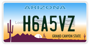 H6A5VZ  license plate in AZ